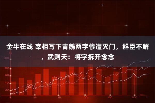 金牛在线 宰相写下青鵝两字惨遭灭门，群臣不解，武则天：将字拆开念念